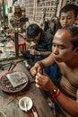 Khmer smith create necklace and precious accessory. Koh Kong Market, Koh Kong Province, Cambodia